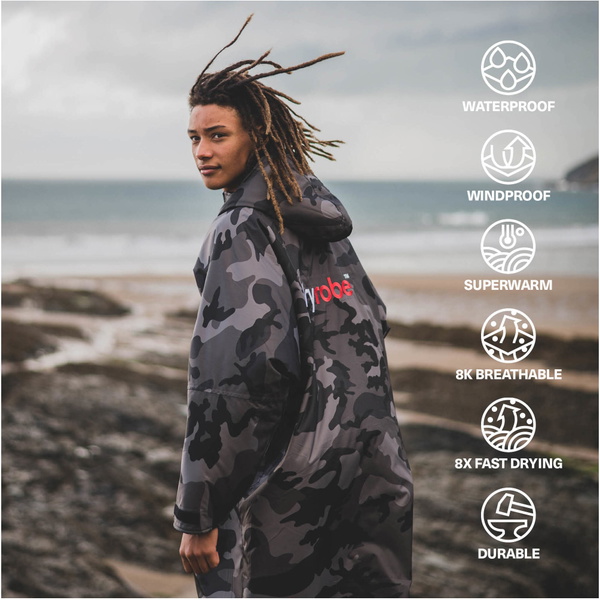 2026 Dryrobe Advance Langærmet Omklædningskåbe DALSV3 - Black Camo